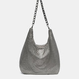 Bolso hobo de fiesta en malla metálica en plateado