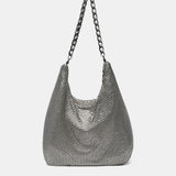 Bolso hobo de fiesta en malla metálica en plateado