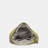 Bolso de hombro de malla metálica en verde