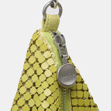 Bolso de hombro de malla metálica en verde