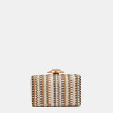 Partytasche mit braunem Muster.