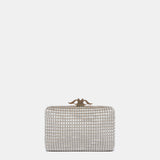 Partytasche aus beigem Samt.