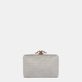 Partytasche aus beigem Samt.