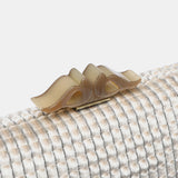 Partytasche aus beigem Samt.