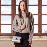 Silver party shoulder bag