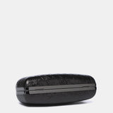 Metallic black party clutch
