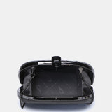 Metallic black party clutch