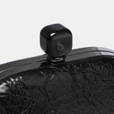Metallic black party clutch