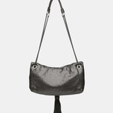 Silver metallic mesh party bag