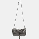 Silver metallic mesh party bag