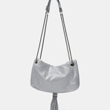 Bolso de fiesta en malla metálica blanca