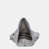 Bolso de fiesta en malla metálica blanca