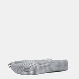 White metal mesh shoulder bag