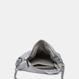 White metal mesh shoulder bag