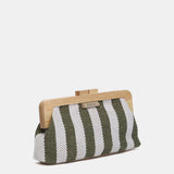 Gestreifter Clutch in Grün