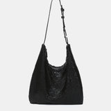 Bolso de hombro en malla metálica negro