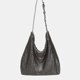 Silver metallic mesh shoulder bag