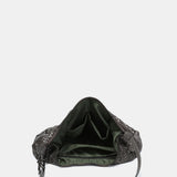 Silver metallic mesh shoulder bag