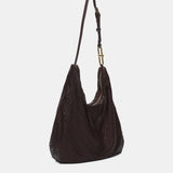 Burgundy metallic mesh shoulder bag