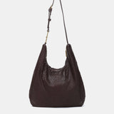 Burgundy metallic mesh shoulder bag