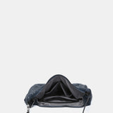 Blue metallic mesh shoulder bag