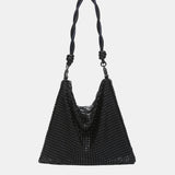Bolso de hombro en malla metálica negro