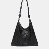 Bolso de hombro en malla metálica negro