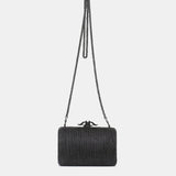 Silver velvet clutch
