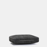 Silver velvet clutch