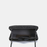 Silver velvet clutch