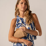 Kamelmarmorierte Party-Clutch