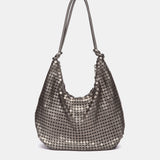 Bolso de fiesta en malla metálica plateada