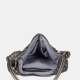 Bolso de fiesta en malla metálica plateada