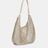Bolso de fiesta en malla metálica dorada
