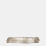 Bolso de fiesta en malla metálica dorada