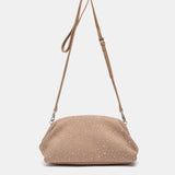Bolso de fiesta con strass  en beige