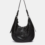 Bolso de hombro en malla metálica negro