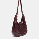 Bolso de hombro en malla metálica burdeos