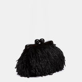 Bolso de fiesta de plumas negro