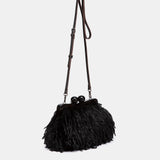Bolso de fiesta de plumas negro