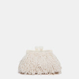 Bolso de fiesta de plumas beige