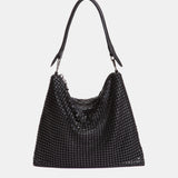 Bolso de hombro en malla metálica negro