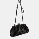 Black sequin evening bag.