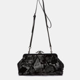 Black sequin evening bag.