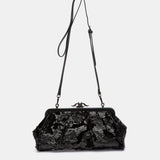 Black sequin evening bag.