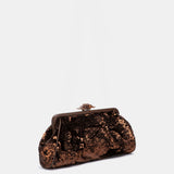 Brown sequin evening bag.