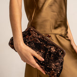 Brown sequin evening bag.