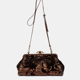 Brown sequin evening bag.