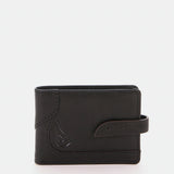 Women's leather card holder in black