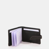 Women's leather card holder in black